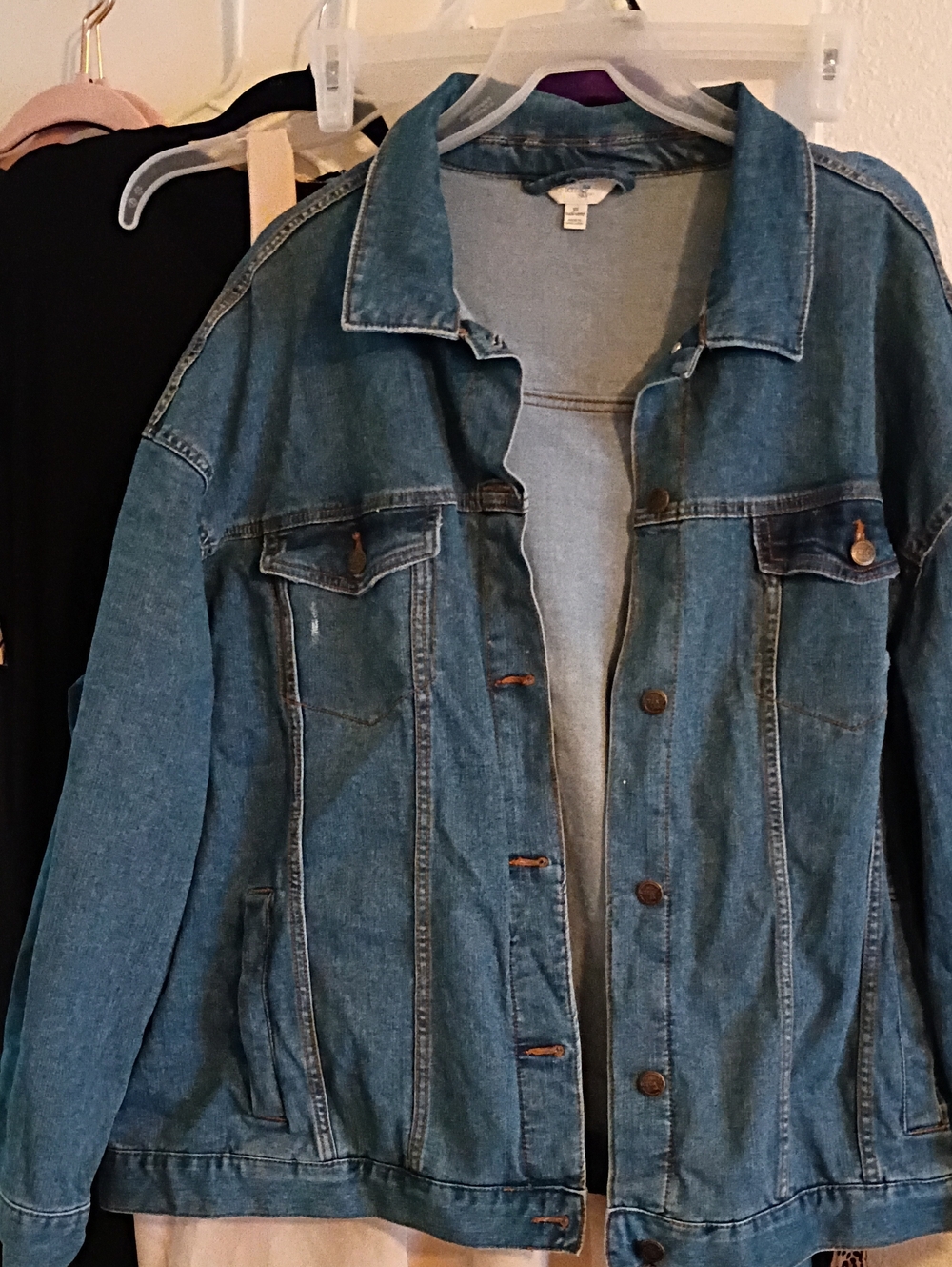 Terra & Sky Women's Denim Jacket in Medium Blue